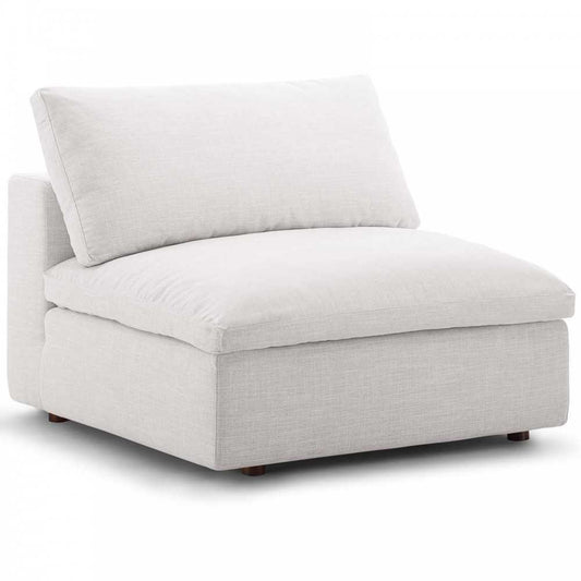 Commix Down Filled Overstuffed Armless Chair, Beige