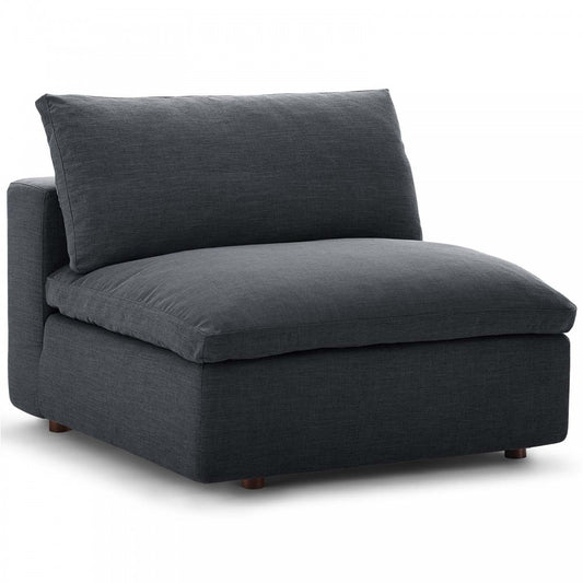 Commix Down Filled Overstuffed Armless Chair, Gray