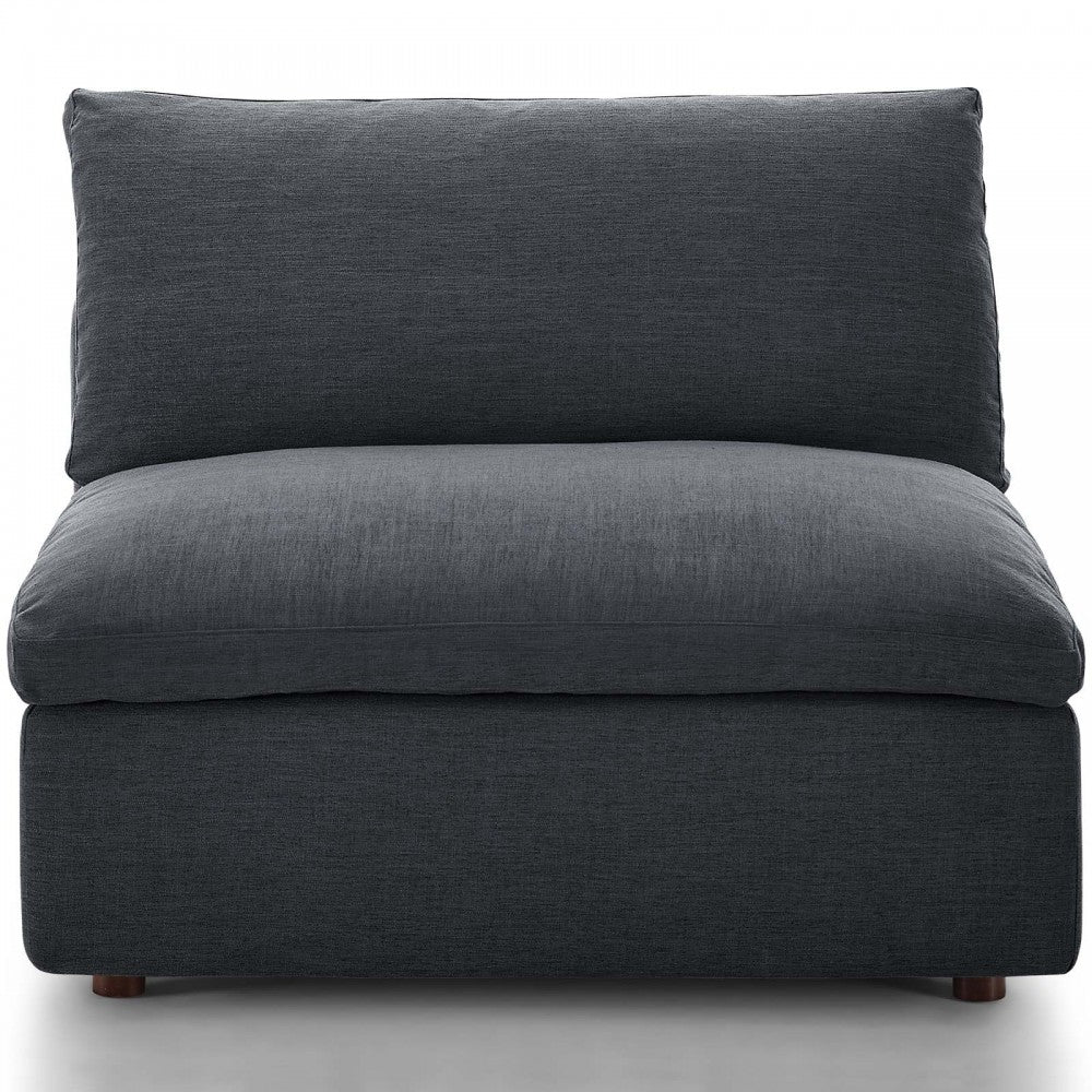 Commix Down Filled Overstuffed Armless Chair, Gray
