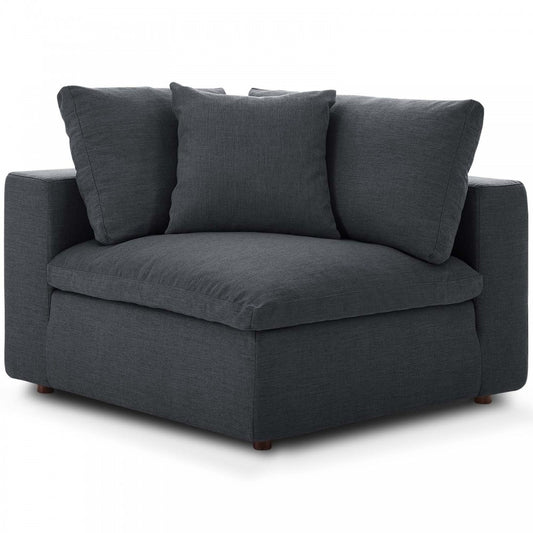 Commix Down Filled Overstuffed Corner Chair, Gray