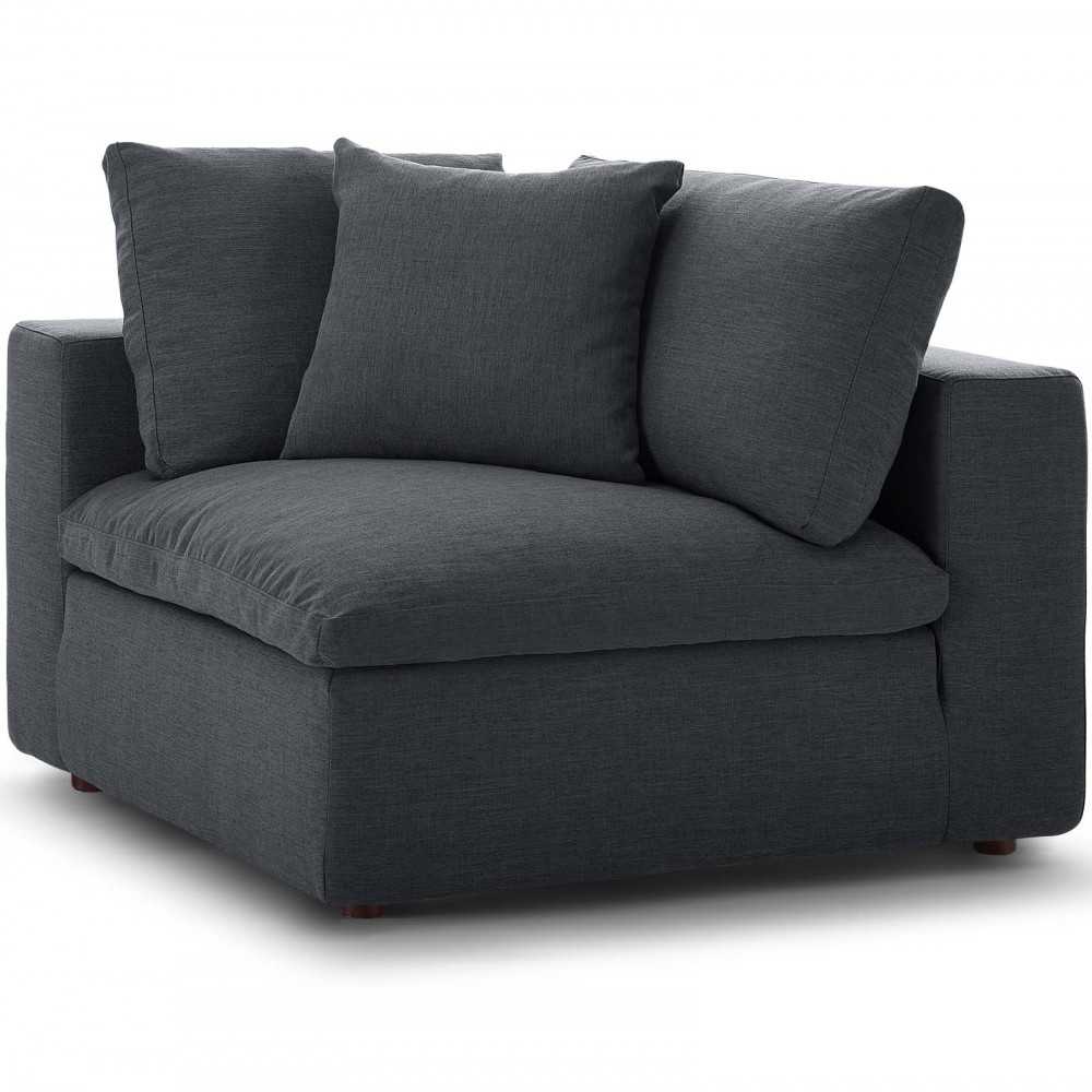 Commix Down Filled Overstuffed Corner Chair, Gray