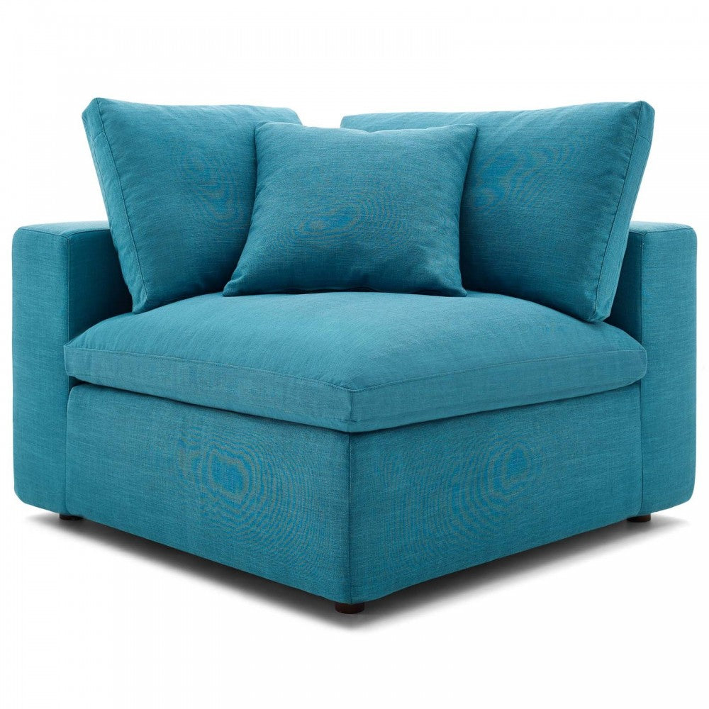 Commix Down Filled Overstuffed Corner Chair, Teal