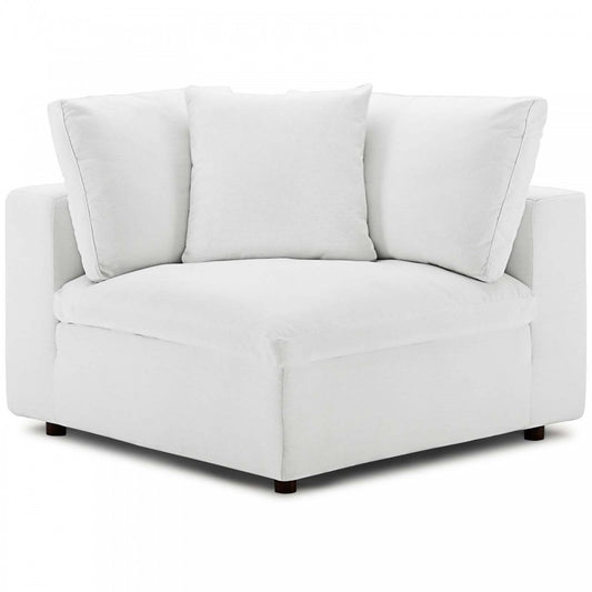 Commix Down Filled Overstuffed Corner Chair, White