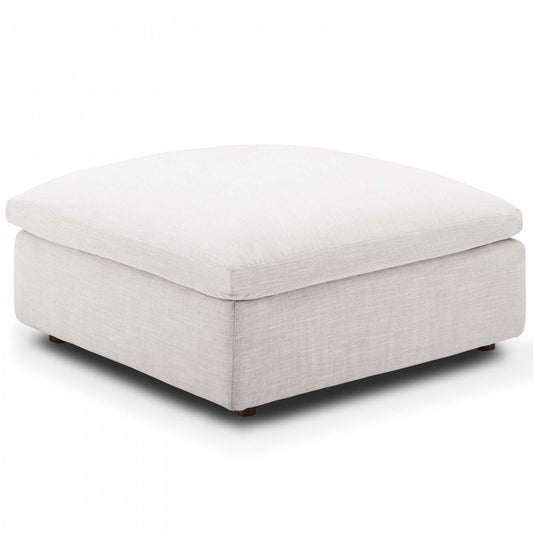 Commix Down Filled Overstuffed Ottoman, Beige