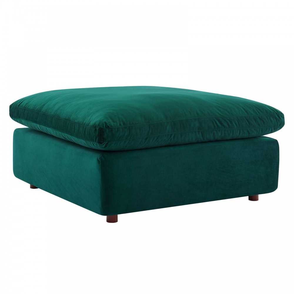 Commix Down Filled Overstuffed Performance Velvet 4-Piece Sectional Sofa, Green