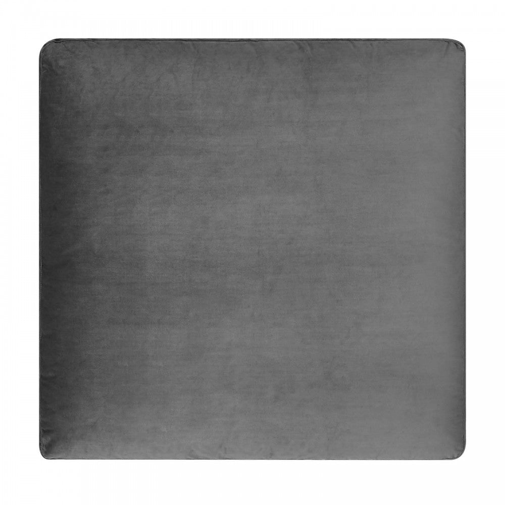 Commix Down Filled Overstuffed Performance Velvet Ottoman, Gray