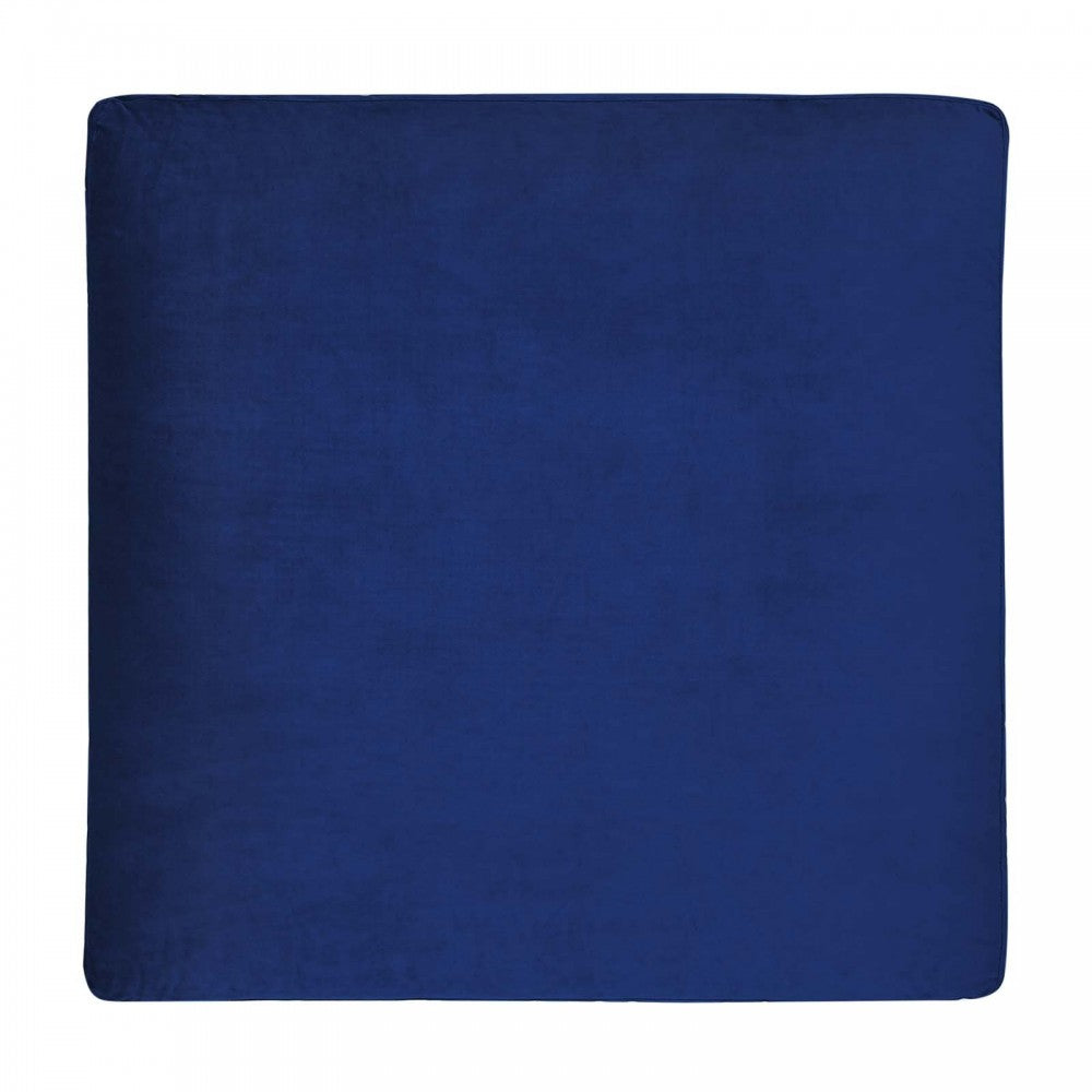 Commix Down Filled Overstuffed Performance Velvet Ottoman, Navy