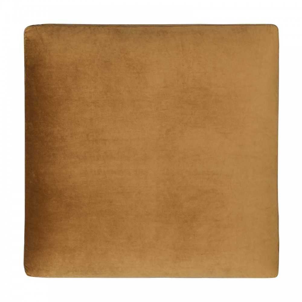 Commix Down Filled Overstuffed Performance Velvet Ottoman, Cognac
