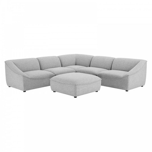 Comprise 6-Piece Sectional Sofa, Light Gray