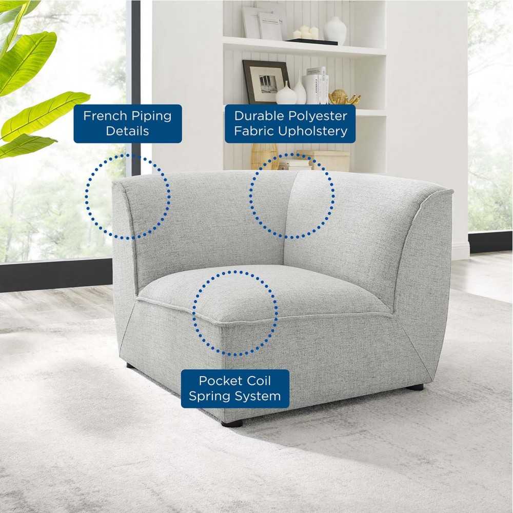 Comprise Corner Sectional Sofa Chair, Light Gray