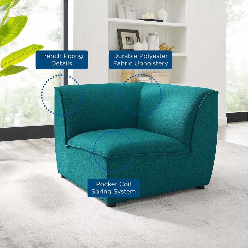 Comprise Corner Sectional Sofa Chair, Teal