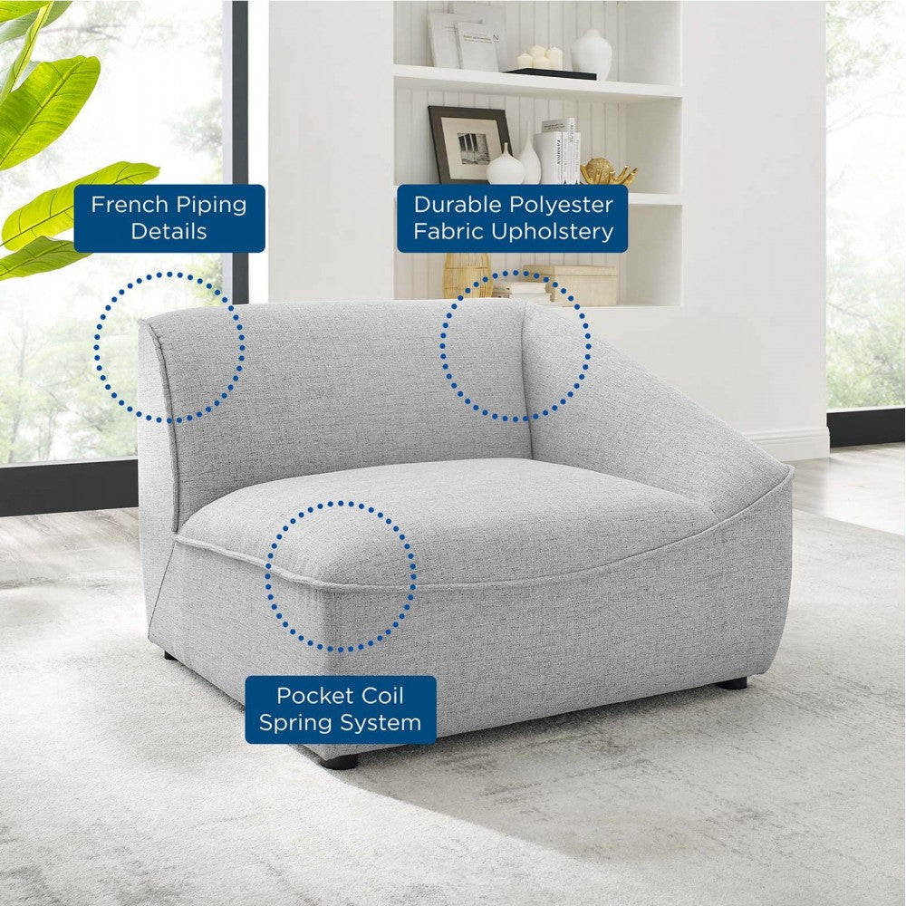 Comprise Right-Arm Sectional Sofa Chair, Light Gray