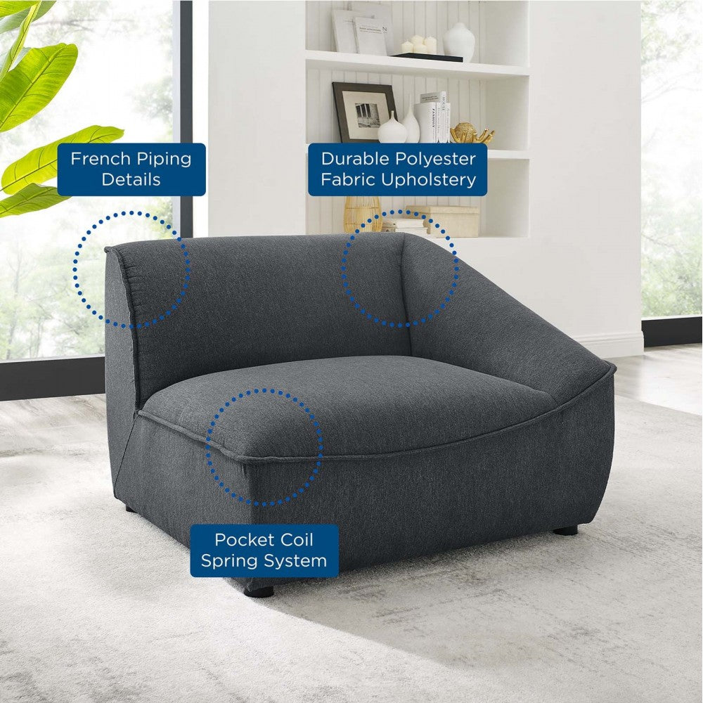 Comprise Right-Arm Sectional Sofa Chair, Charcoal