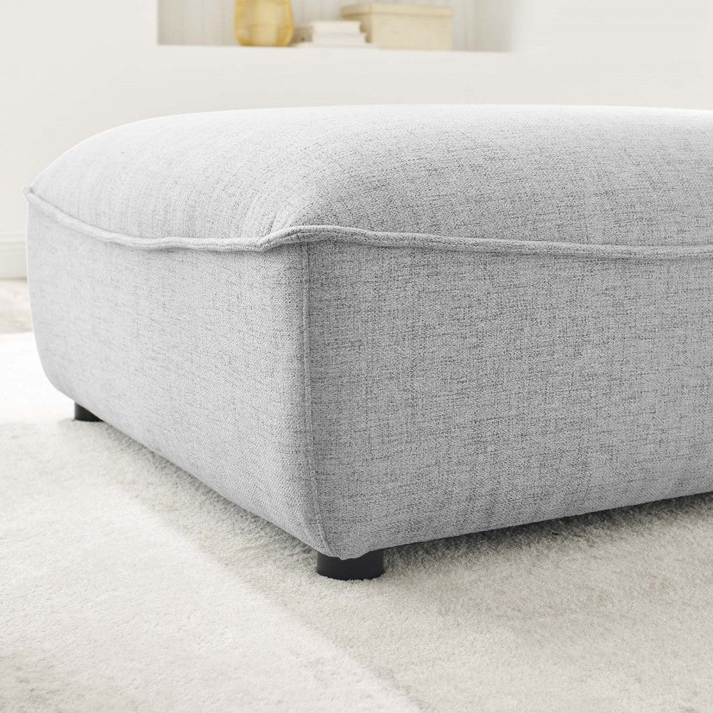 Comprise Sectional Sofa Ottoman, Light Gray