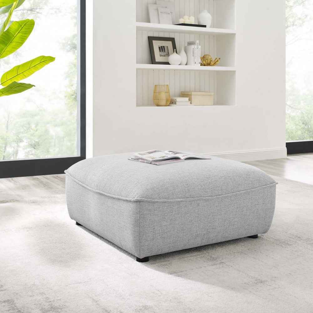 Comprise Sectional Sofa Ottoman, Light Gray