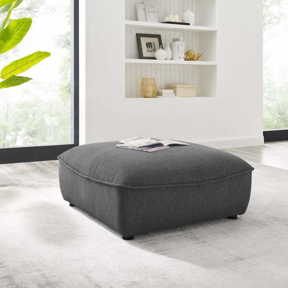 Comprise Sectional Sofa Ottoman, Charcoal