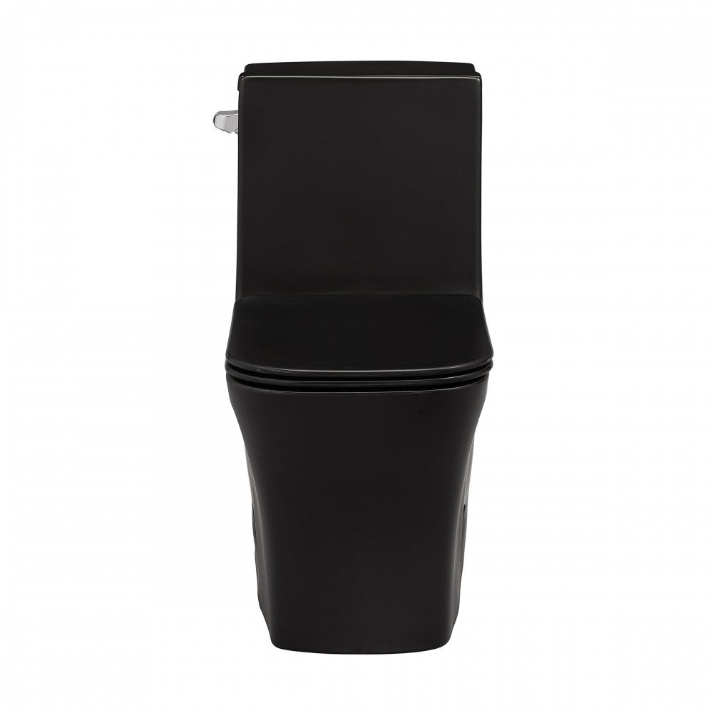 Concorde One-Piece Square Left Side Flush Handle Toilet 1.28 gpf in Matte Black