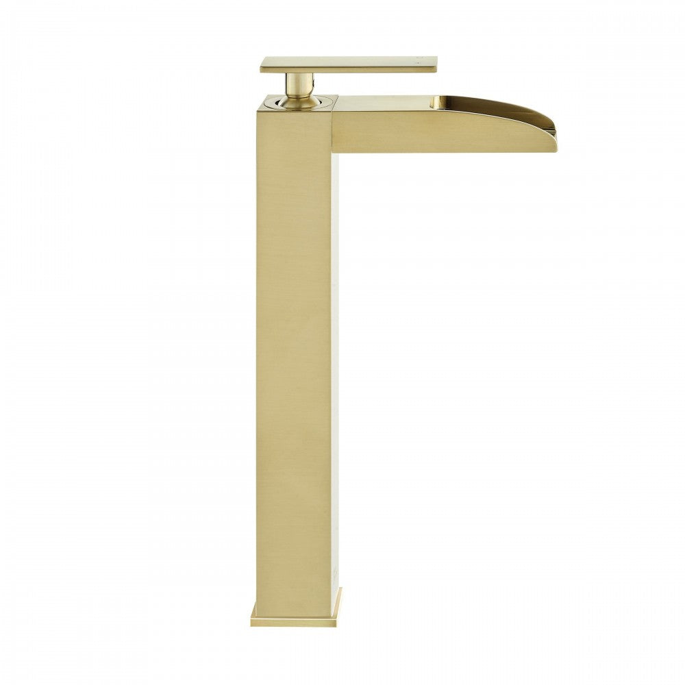 Concorde Single Hole, Single-Handle, High Arc Waterfall, Faucet in Brushed Gold