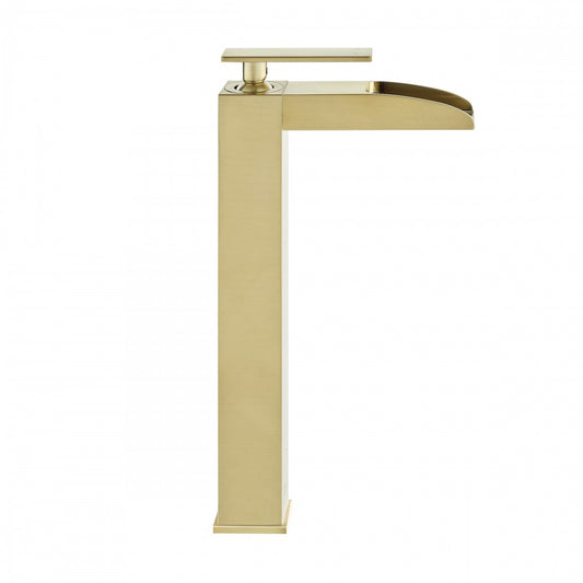 Concorde Single Hole, Single-Handle, High Arc Waterfall, Faucet in Brushed Gold