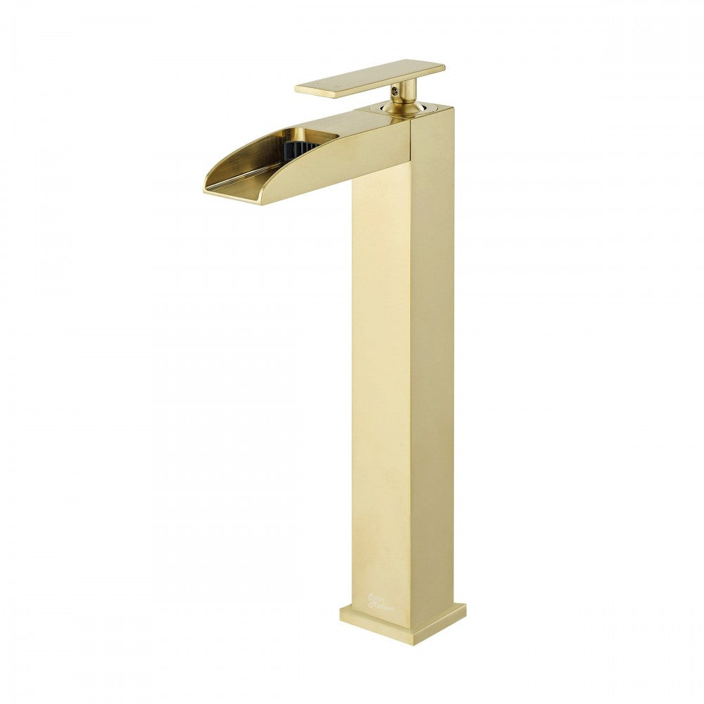 Concorde Single Hole, Single-Handle, High Arc Waterfall, Faucet in Brushed Gold