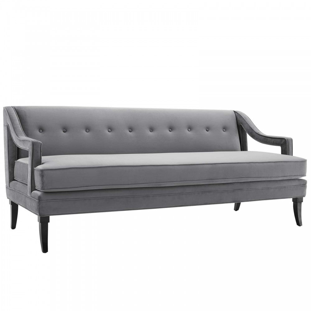 Concur Living Room Set Performance Velvet Set of 2, Gray, EEI-4024-GRY-SET