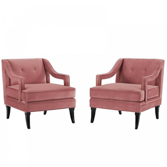 Concur Living Room Set Performance Velvet Set of 2, Dusty Rose, EEI-4026-DUS