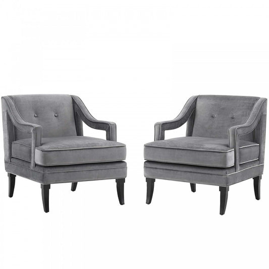 Concur Living Room Set Performance Velvet Set of 2, Gray, EEI-4026-GRY