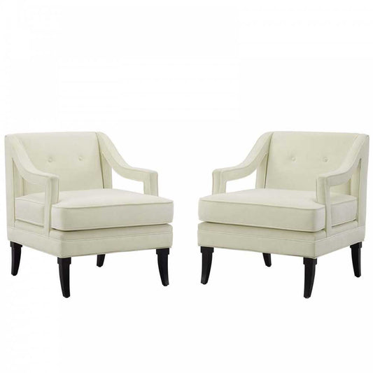 Concur Living Room Set Performance Velvet Set of 2, Ivory, EEI-4026-IVO