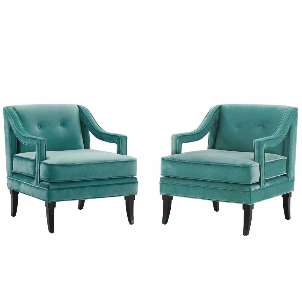 Concur Living Room Set Performance Velvet Set of 2, Teal, EEI-4026-TEA