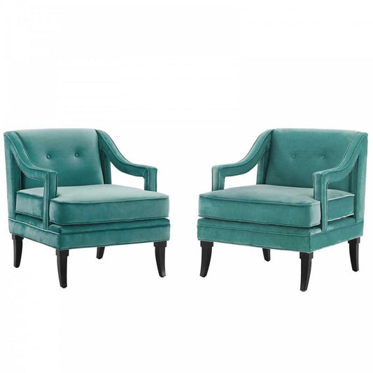 Concur Living Room Set Performance Velvet Set of 2, Teal, EEI-4026-TEA