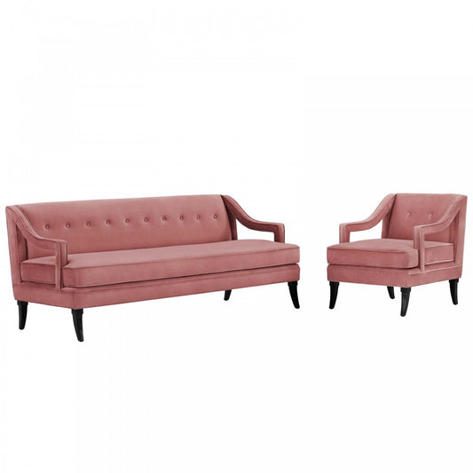 Concur Living Room Set Performance Velvet Set of 2, Dusty Rose, EEI-4024-DUS-SET