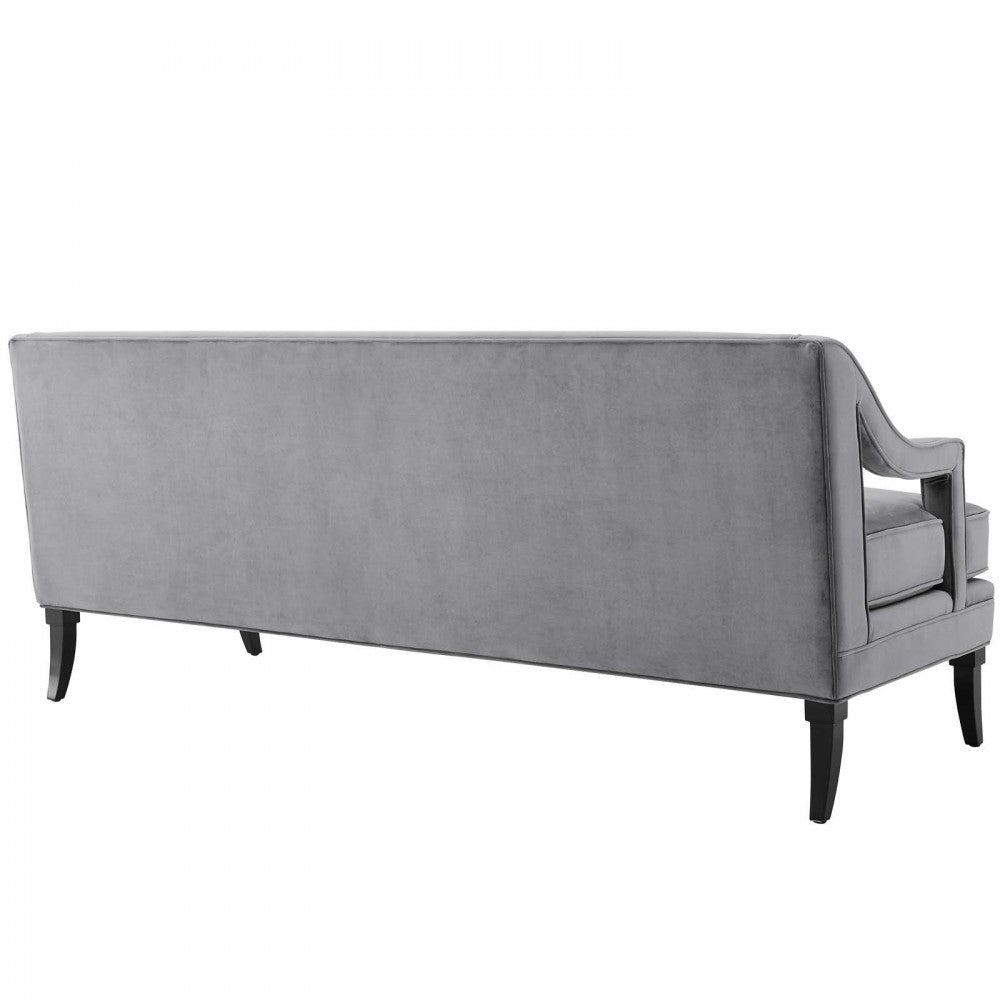 Concur Living Room Set Performance Velvet Set of 3, Gray