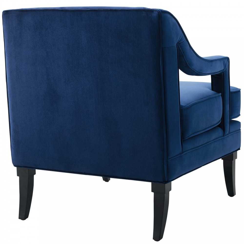 Concur Living Room Set Performance Velvet Set of 3, Navy