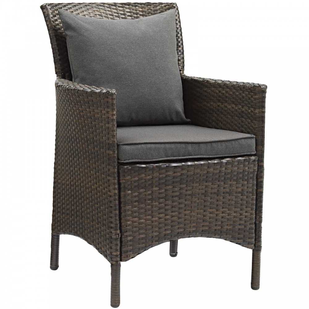 Conduit 5 Piece Outdoor Patio Wicker Rattan Set, Brown Charcoal, EEI-3892-BRN-CHA-SET