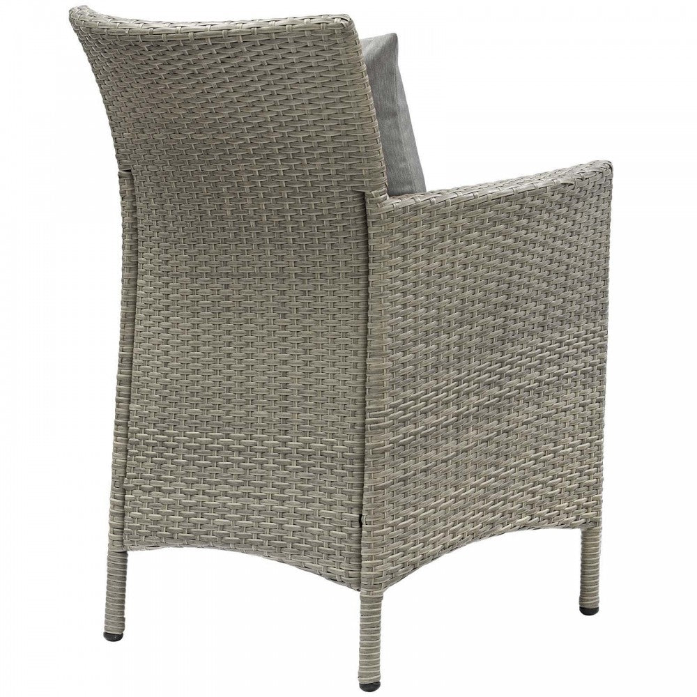 Conduit Outdoor Patio Wicker Rattan Dining Armchair Set of 2, Light Gray Gray