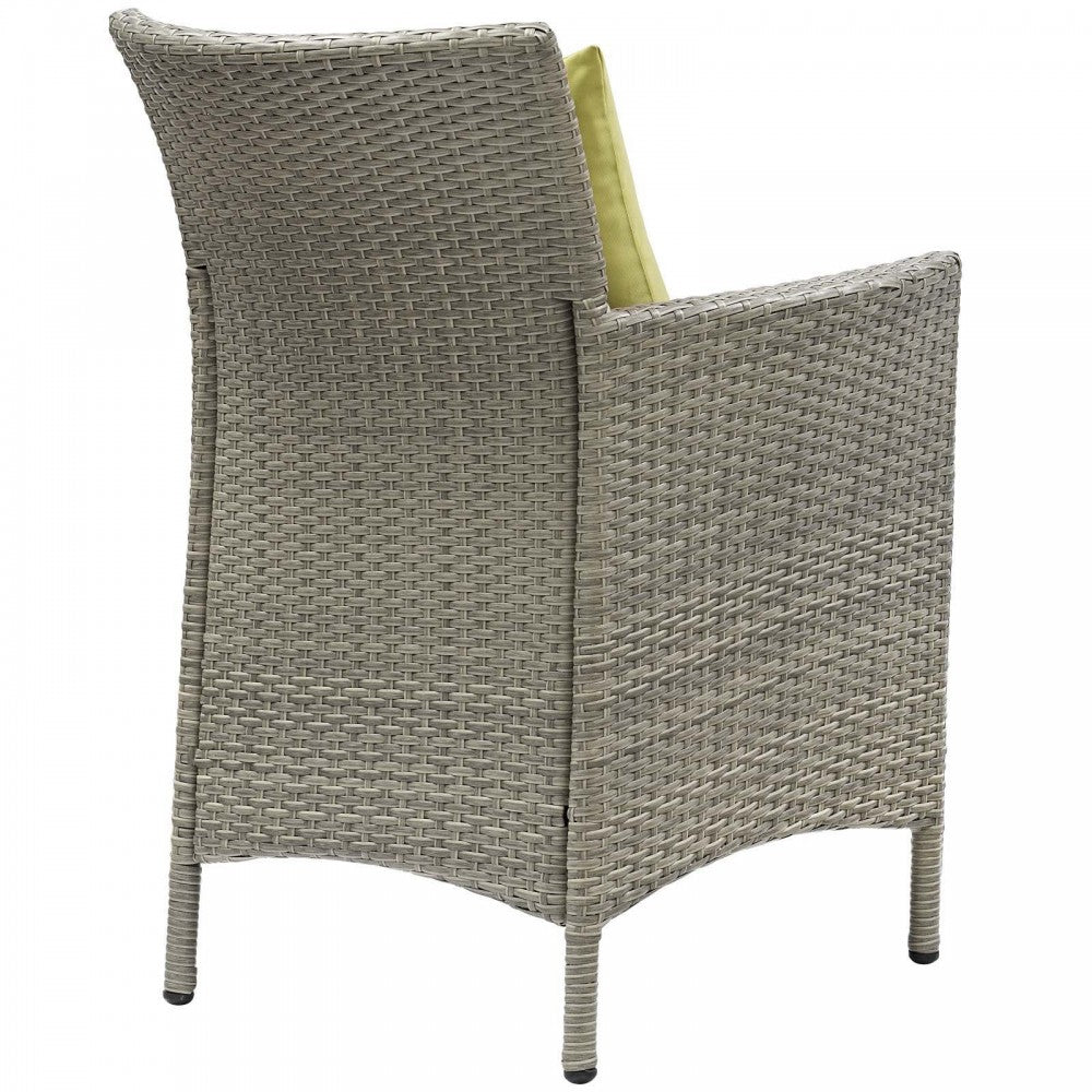 Conduit Outdoor Patio Wicker Rattan Dining Armchair Set of 2, Light Gray Peridot