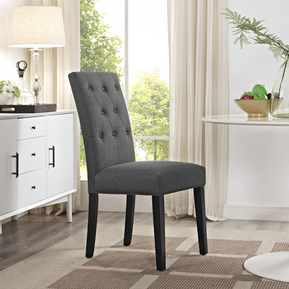 Confer Dining Fabric Side Chair, Gray