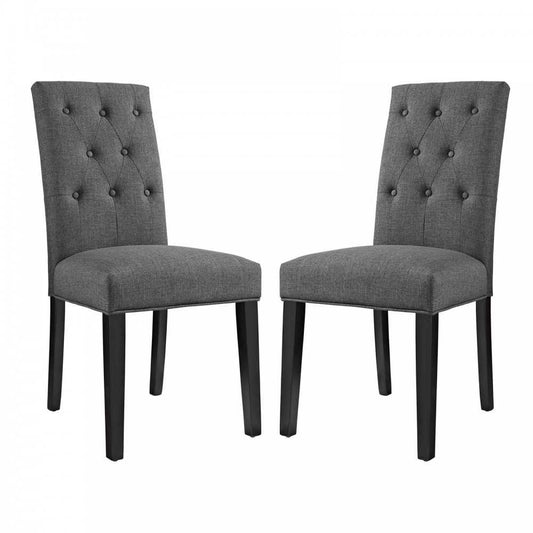 Confer Dining Side Chair Fabric Set of 2, Gray