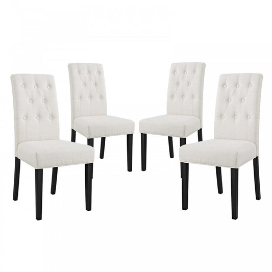 Confer Dining Side Chair Fabric Set of 4, Beige