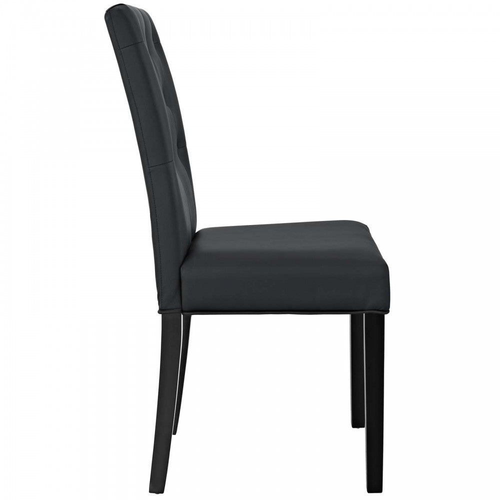 Confer Dining Side Chair Vinyl Set of 4, Black