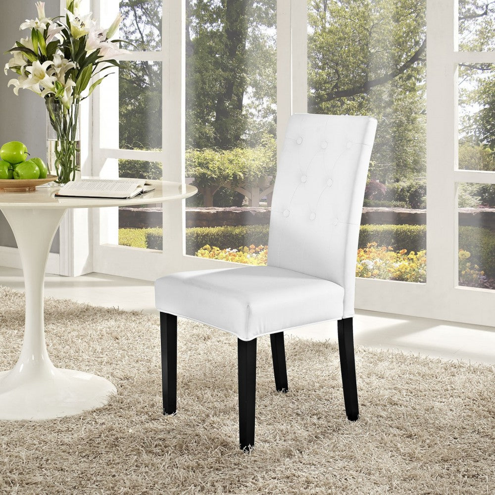 Confer Dining Vinyl Side Chair, White