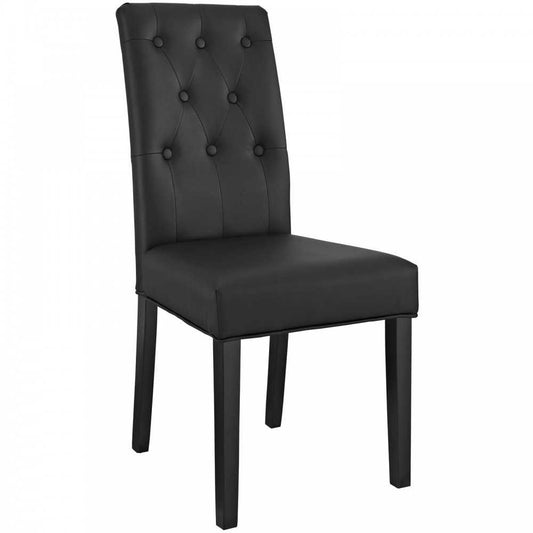 Confer Dining Vinyl Side Chair, Black