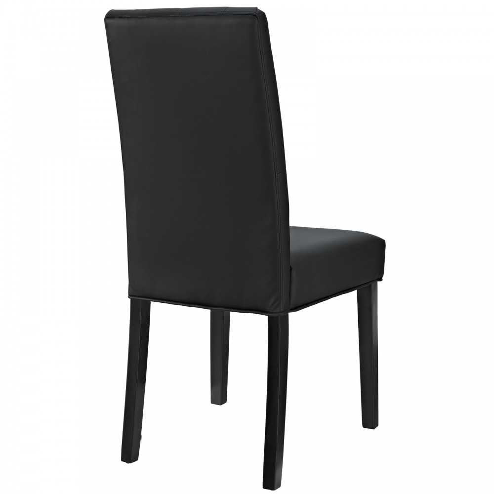 Confer Dining Vinyl Side Chair, Black