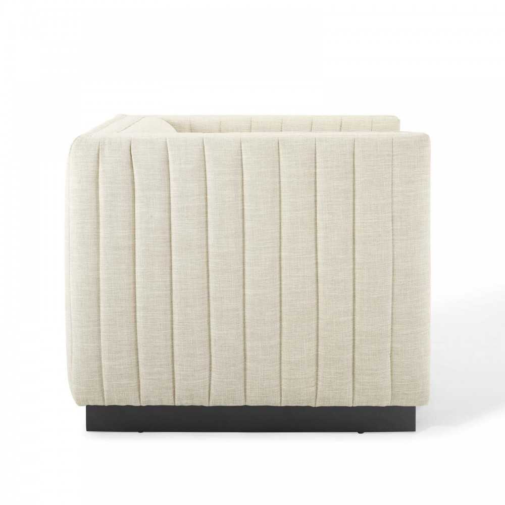 Conjure Tufted Armchair Upholstered Fabric Set of 2, Beige