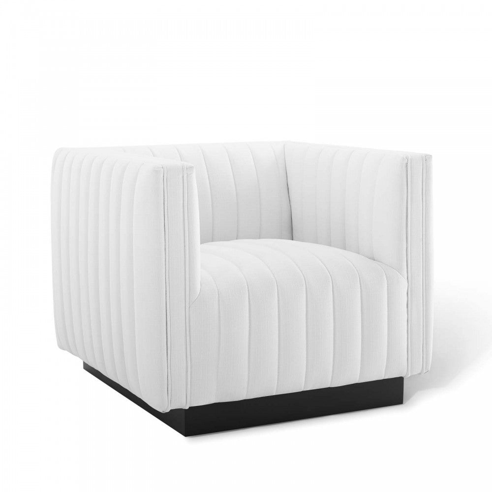 Conjure Tufted Armchair Upholstered Fabric Set of 2, White