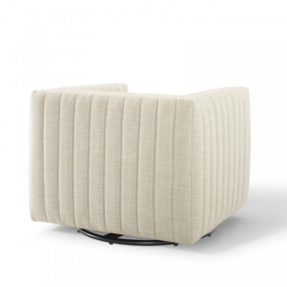 Conjure Tufted Swivel Upholstered Armchair, Beige