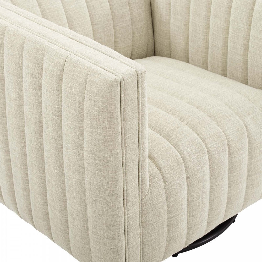 Conjure Tufted Swivel Upholstered Armchair, Beige