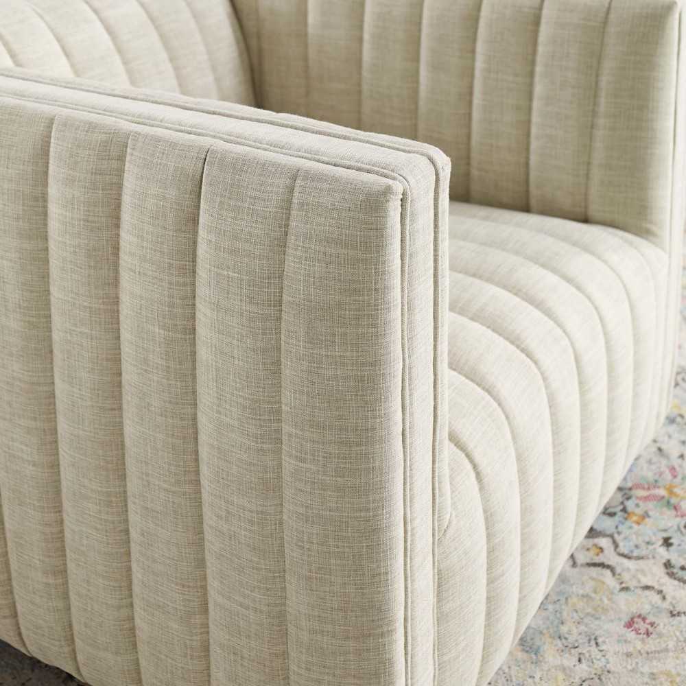 Conjure Tufted Swivel Upholstered Armchair, Beige
