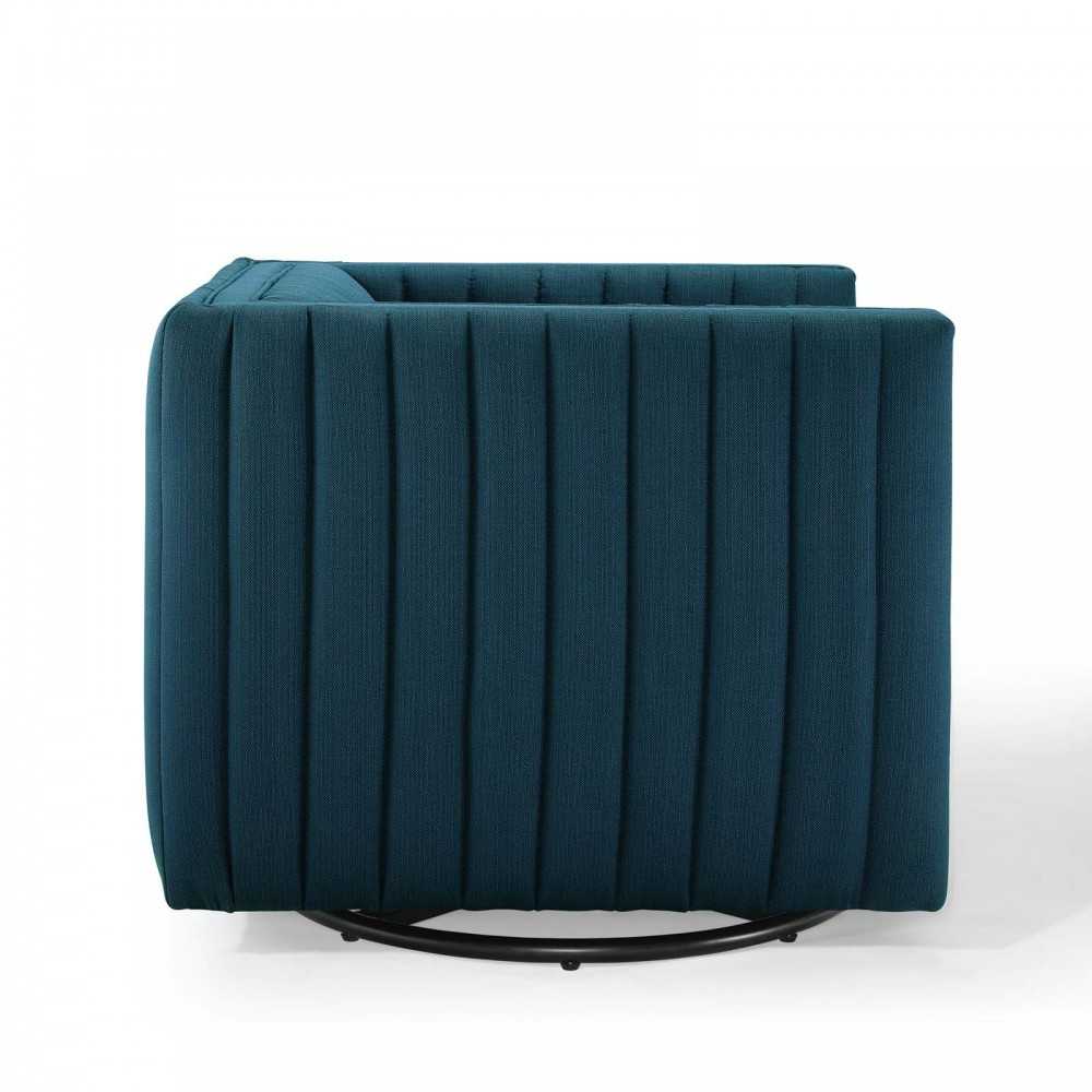 Conjure Tufted Swivel Upholstered Armchair, Azure