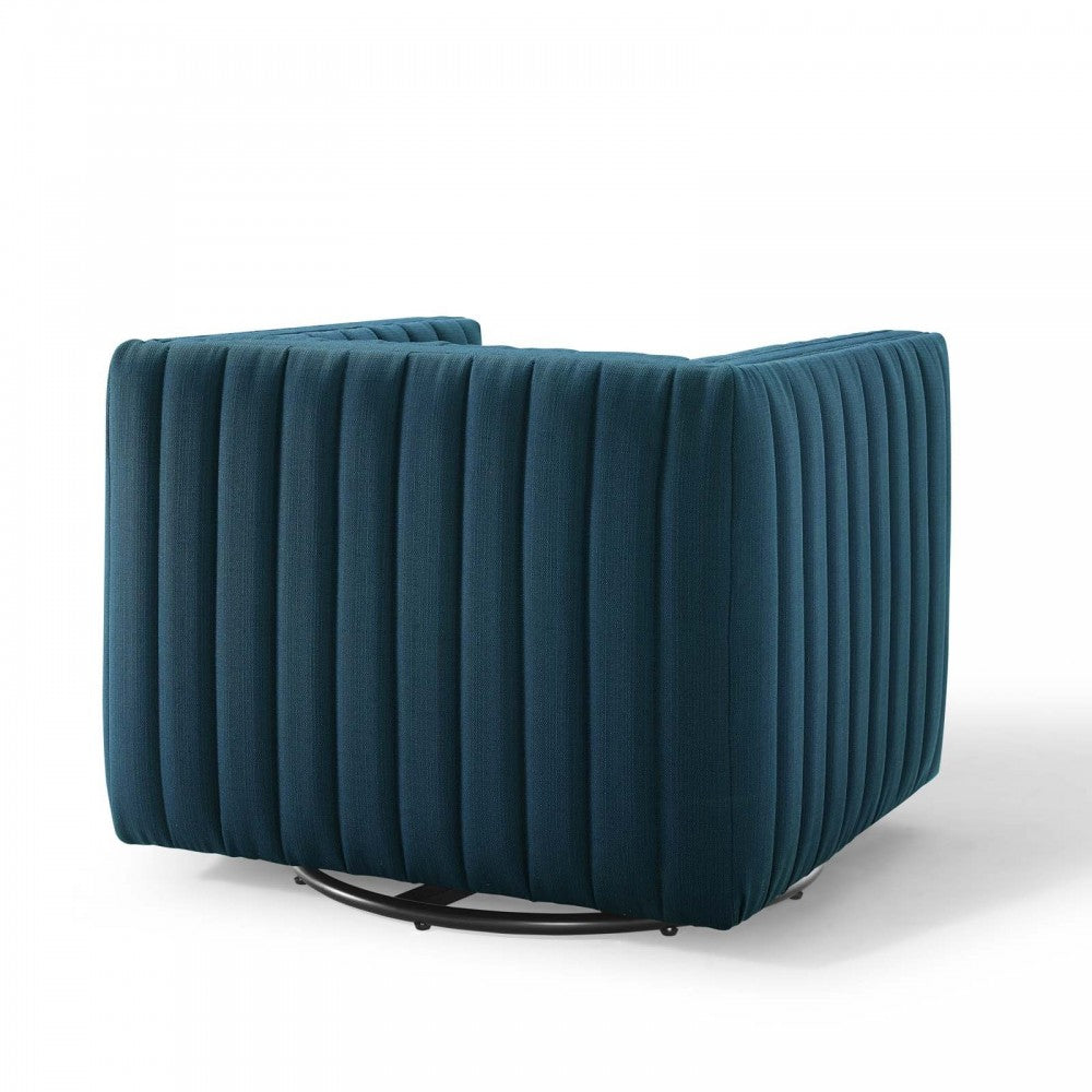 Conjure Tufted Swivel Upholstered Armchair, Azure